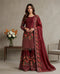 Maroon Pure Fendy Silk Elegant Salwar Suit - Front View | Samyak Fashion