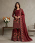 Maroon Pure Fendy Silk Elegant Salwar Suit - Front View | Samyak Fashion