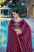 Maroon Rangoli Crush Silk Lehenga Choli Ethnic - Side View | Samyak Fashion