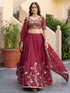 Maroon Rangoli Silk Lehenga Choli - Close-up View | Samyak Fashion
