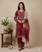 Maroon Rayon Cotton Elegant Salwar Suit - Front View | Samyak Fashion