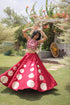 Maroon Roman Silk Lahenga Choli - Close-up View | Samyak Fashion