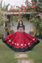 Maroon Roman Silk Lehenga Choli - Front View | Samyak Fashion