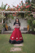 Maroon Roman Silk Lehenga Choli - Back View | Samyak Fashion