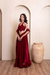 Maroon Velvet Arty Lehenga Choli - Back View | Samyak Fashion