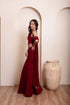 Maroon Velvet Arty Lehenga Choli - Side View | Samyak Fashion