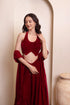 Maroon Velvet Arty Lehenga Choli - Close-up View | Samyak Fashion