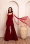 Maroon Velvet Salwar Suit - Front View | Samyak Fashion