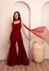 Maroon Velvet Salwar Suit - Front View | Samyak Fashion
