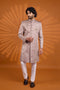 Mauve Art Silk Mens Premium Men's Sherwani - Front View | Samyak Fashion
