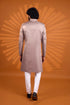 Mauve Art Silk Mens Premium Men's Sherwani - Side View | Samyak Fashion