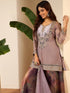 Mauve Fendy Satin Salwar Suits - Side View | Samyak Fashion