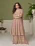 Mauve Georgette Salwar Suit - Front View | Samyak Fashion