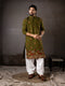 Mehandi Silk Mens Kurta With Payjama - Front View | Samyak Fashion