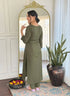 Mehendi Green Cotton Blend Salwar Suit - Side View | Samyak Fashion