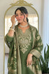 Mehendi Green Cotton Blend Salwar Suit - Detail View | Samyak Fashion