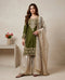 Mehendi Green Heavy Gmy Silk Elegant Salwar Suit - Front View | Samyak Fashion
