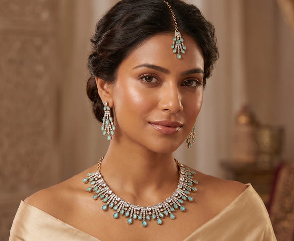 Mint Necklace - Front View | Samyak Fashion
