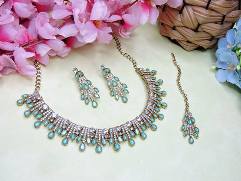 Mint Necklace - Side View | Samyak Fashion