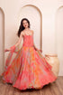 Multi Chiffon Arty Lehenga Choli - Back View | Samyak Fashion