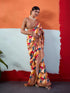 Multi-colour Crepe Elegant Party Wear Saree Collection With Blouse - Front View | Samyak Fashion