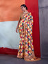 Multi-colour Crepe Elegant Party Wear Saree Collection With Blouse - Back View | Samyak Fashion