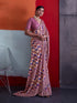 Multi-colour Crepe Elegant Party Wear Saree Collection With Blouse - Back View | Samyak Fashion