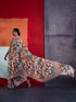 Multi-colour Crepe Elegant Party Wear Saree Collection With Blouse - Back View | Samyak Fashion