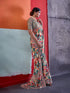 Multi-colour Crepe Elegant Party Wear Saree Collection With Blouse - Side View | Samyak Fashion