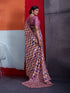 Multi-colour Crepe Elegant Party Wear Saree Collection With Blouse - Side View | Samyak Fashion