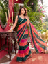 Multi Faux Georgette Elegant Party Wear Saree Collection With Blouse - Back View | Samyak Fashion