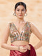 Multi Georgette Position Print Blouse - Front View | Samyak Fashion