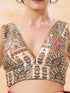 Multi Georgette Position Print Blouse - Detail View | Samyak Fashion