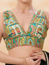 Multi Georgette Position Print Blouse - Detail View | Samyak Fashion