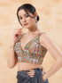 Multi Georgette Position Print Blouse - Back View | Samyak Fashion