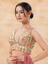 Multi Georgette Position Print Blouse - Back View | Samyak Fashion