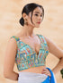 Multi Georgette Position Print Blouse - Back View | Samyak Fashion