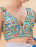 Multi Georgette Position Print Blouse - Detail View | Samyak Fashion