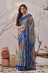 Multi Linen Cotton Party Wear Saree With Blouse - Front View | Samyak Fashion
