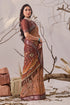 Multi Linen Cotton Party Wear Saree With Blouse - Side View | Samyak Fashion