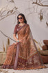 Multi Linen Cotton Party Wear Saree With Blouse - Detail View | Samyak Fashion