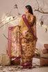 Multi Linen Cotton Party Wear Saree With Blouse - Close-up View | Samyak Fashion
