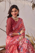 Multi Linen Cotton Party Wear Saree With Blouse - Full View | Samyak Fashion
