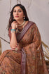 Multi Linen Cotton Party Wear Saree With Blouse - Full View | Samyak Fashion