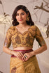 Multi Linen Cotton Party Wear Saree With Blouse - Styled View | Samyak Fashion