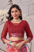 Multi Linen Cotton Party Wear Saree With Blouse - Styled View | Samyak Fashion