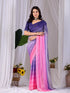 Multi Monsoon Georgette Silk Party Wear Saree With Blouse - Front View | Samyak Fashion