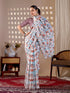 Multi Monsoon Georgette Silk Party Wear Saree With Blouse - Back View | Samyak Fashion