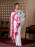 Multi Soft Satin Georgette Saree With Blouse - Back View | Samyak Fashion