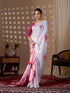 Multi Soft Satin Georgette Saree With Blouse - Side View | Samyak Fashion